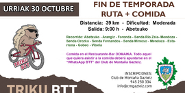 FIN DE TEMPORADA   RUTA Y COMIDA